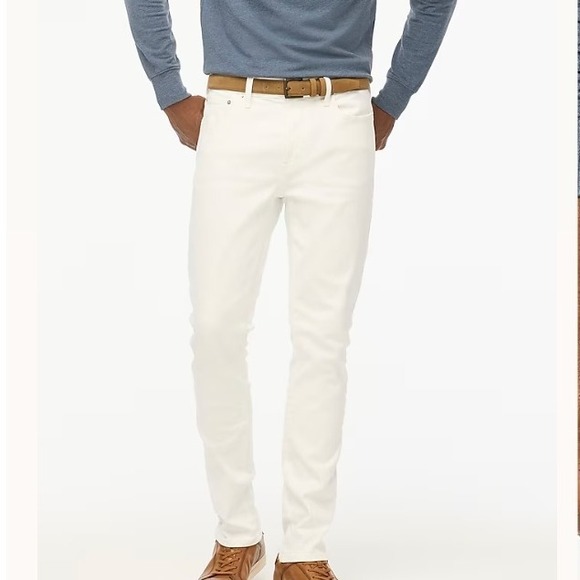 J.Crew Factory NWT Mens Signature Slim-Fit Flex White Jeans Size 32x34 - Picture 1 of 16